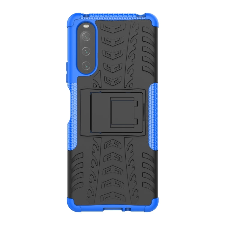 For Sony Xperia 10 IV Tire Texture TPU + PC Phone Case with Holder