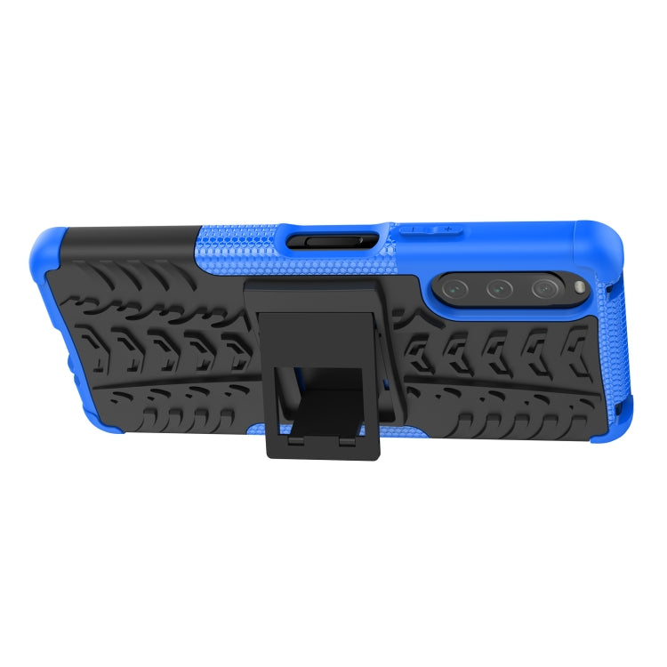 For Sony Xperia 10 IV Tire Texture TPU + PC Phone Case with Holder