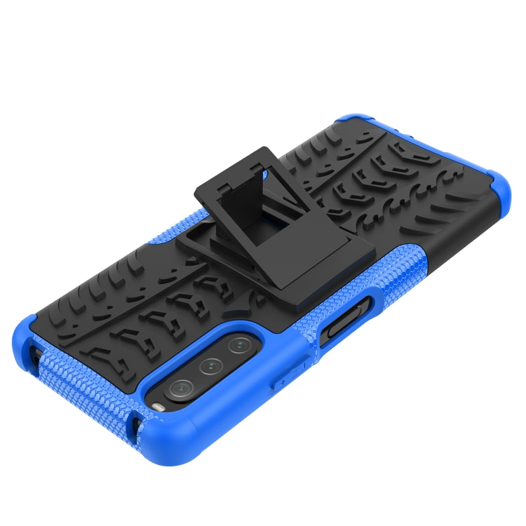 For Sony Xperia 10 IV Tire Texture TPU + PC Phone Case with Holder