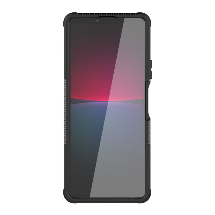 For Sony Xperia 10 IV Tire Texture TPU + PC Phone Case with Holder