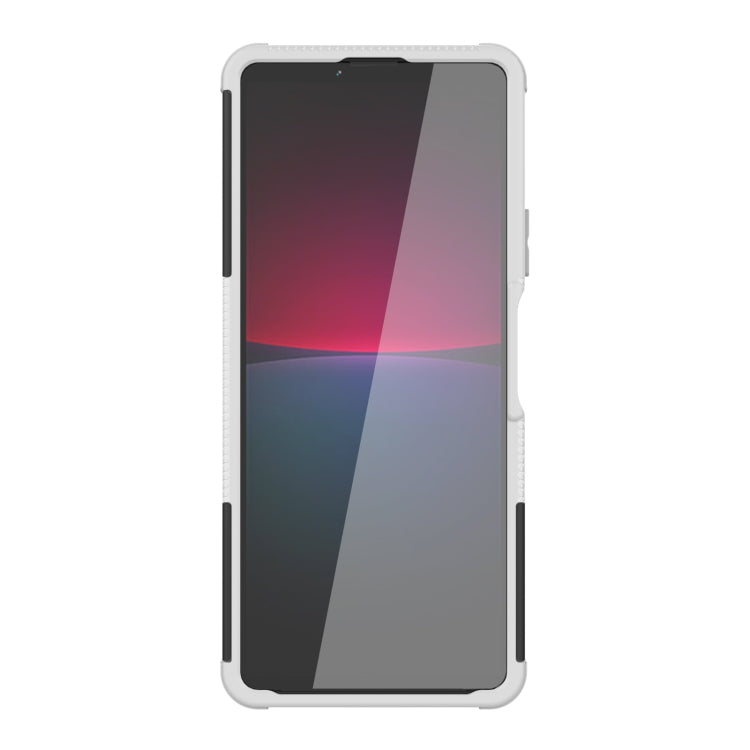 For Sony Xperia 10 IV Tire Texture TPU + PC Phone Case with Holder