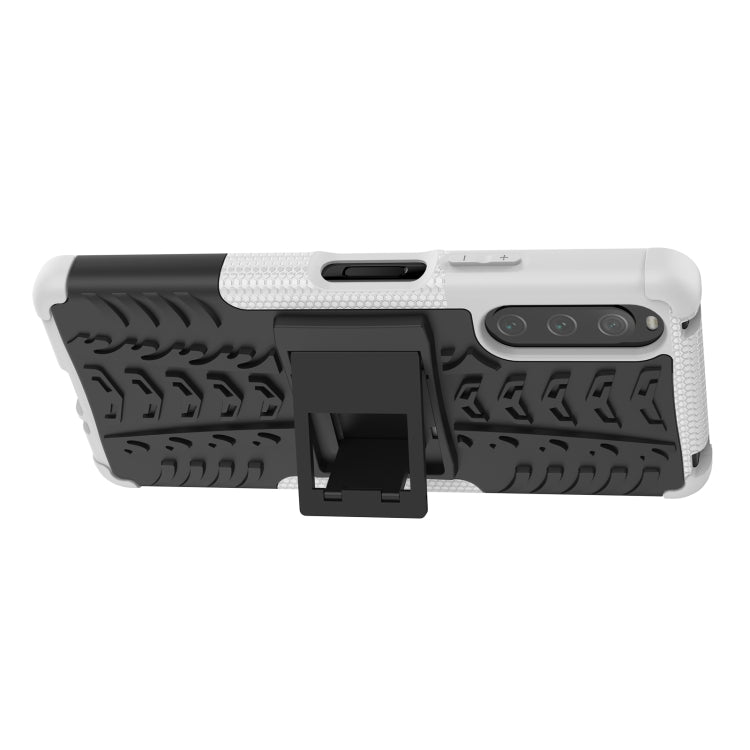 For Sony Xperia 10 IV Tire Texture TPU + PC Phone Case with Holder