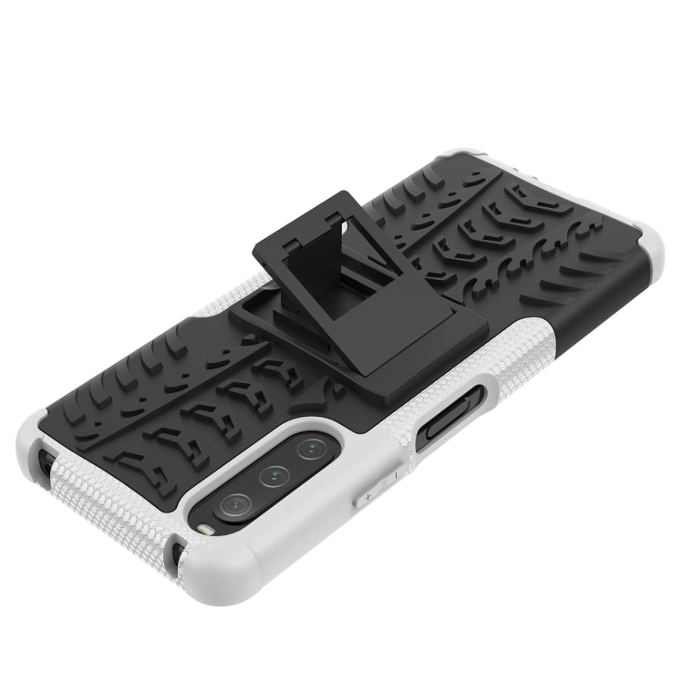 For Sony Xperia 10 IV Tire Texture TPU + PC Phone Case with Holder