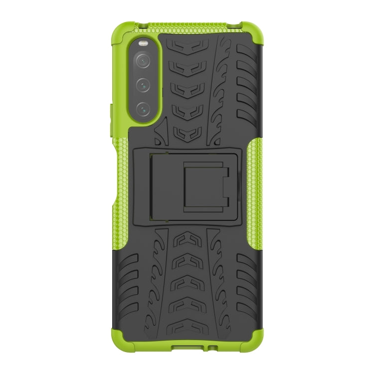 For Sony Xperia 10 IV Tire Texture TPU + PC Phone Case with Holder