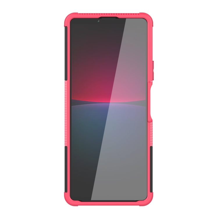 For Sony Xperia 10 IV Tire Texture TPU + PC Phone Case with Holder