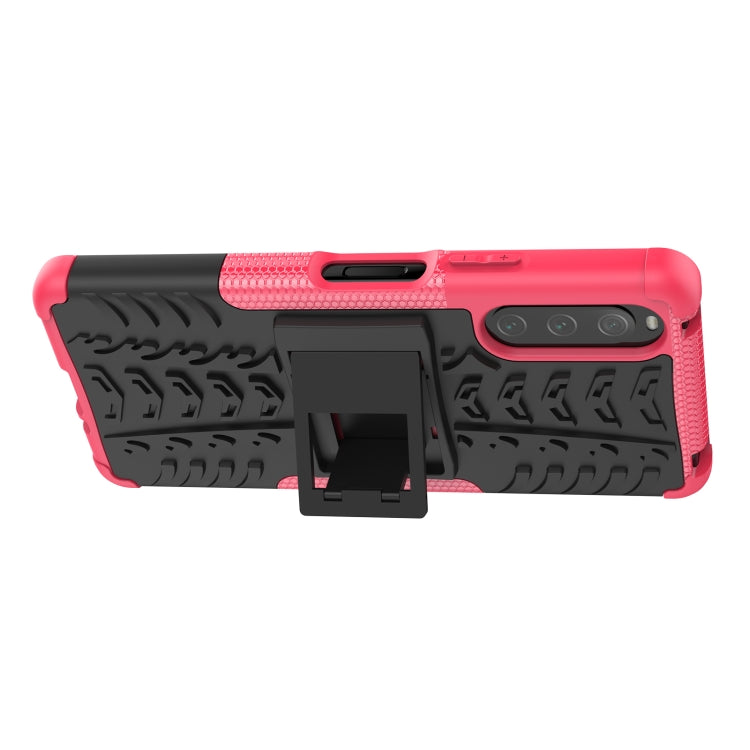 For Sony Xperia 10 IV Tire Texture TPU + PC Phone Case with Holder