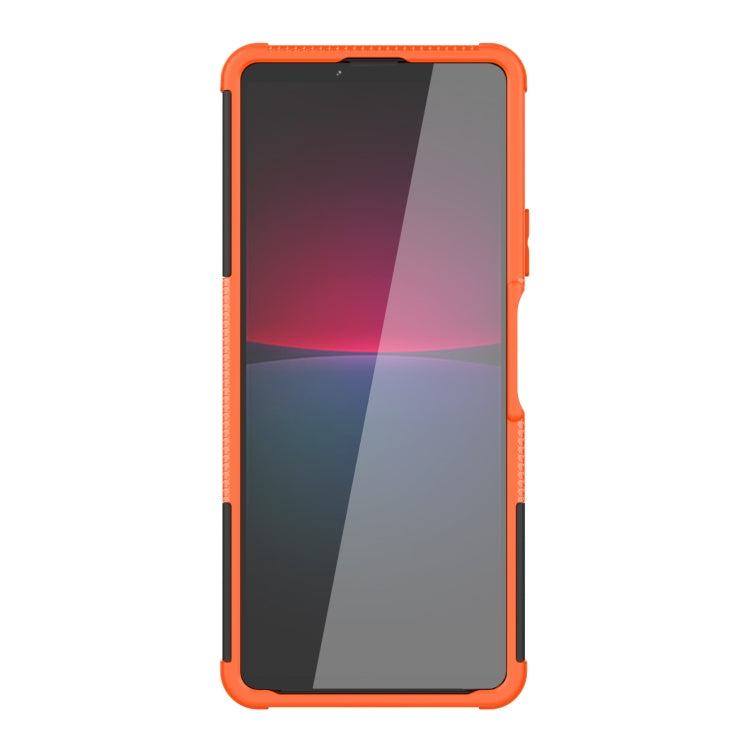 For Sony Xperia 10 IV Tire Texture TPU + PC Phone Case with Holder