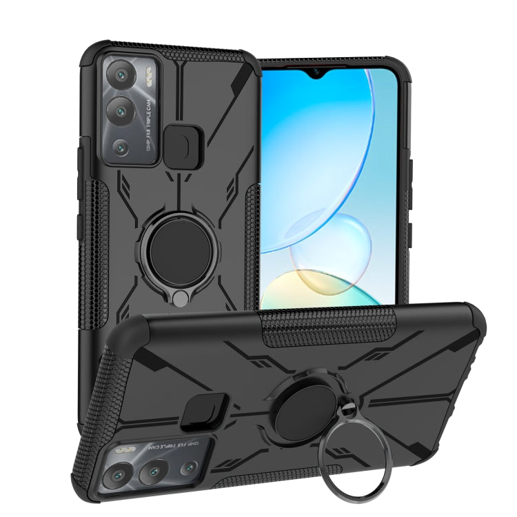 For Infinix Hot 12i Armor Bear Shockproof PC + TPU Phone Case with Ring
