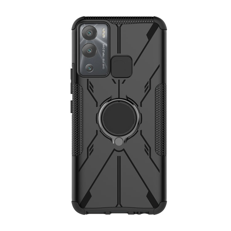 For Infinix Hot 12i Armor Bear Shockproof PC + TPU Phone Case with Ring