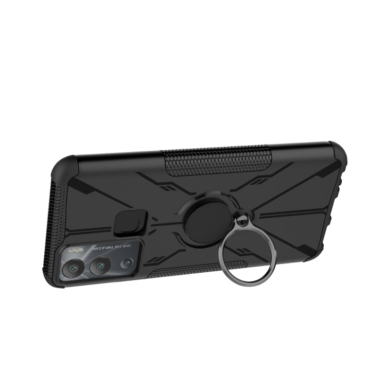For Infinix Hot 12i Armor Bear Shockproof PC + TPU Phone Case with Ring