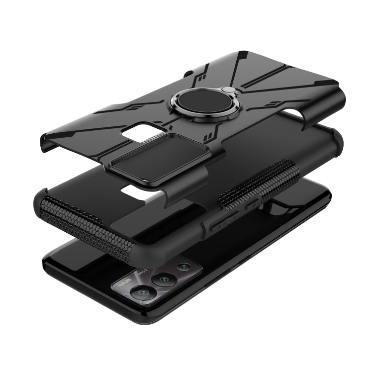 For Infinix Hot 12i Armor Bear Shockproof PC + TPU Phone Case with Ring