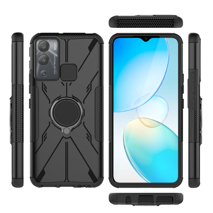 For Infinix Hot 12i Armor Bear Shockproof PC + TPU Phone Case with Ring