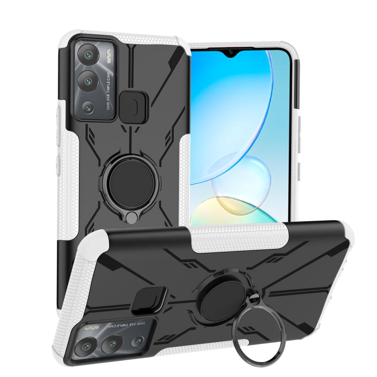 For Infinix Hot 12i Armor Bear Shockproof PC + TPU Phone Case with Ring