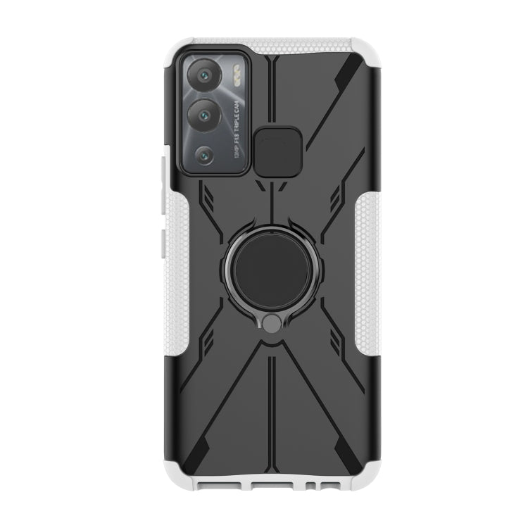 For Infinix Hot 12i Armor Bear Shockproof PC + TPU Phone Case with Ring