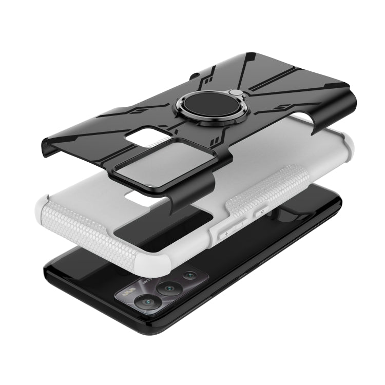 For Infinix Hot 12i Armor Bear Shockproof PC + TPU Phone Case with Ring