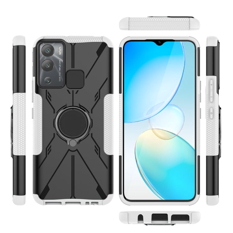 For Infinix Hot 12i Armor Bear Shockproof PC + TPU Phone Case with Ring