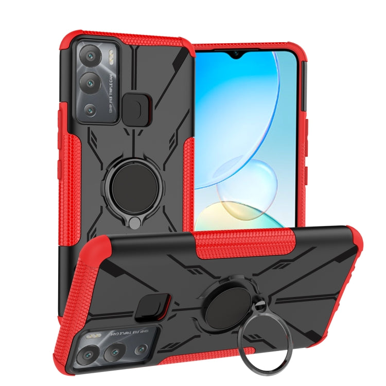 For Infinix Hot 12i Armor Bear Shockproof PC + TPU Phone Case with Ring
