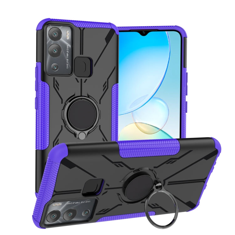 For Infinix Hot 12i Armor Bear Shockproof PC + TPU Phone Case with Ring
