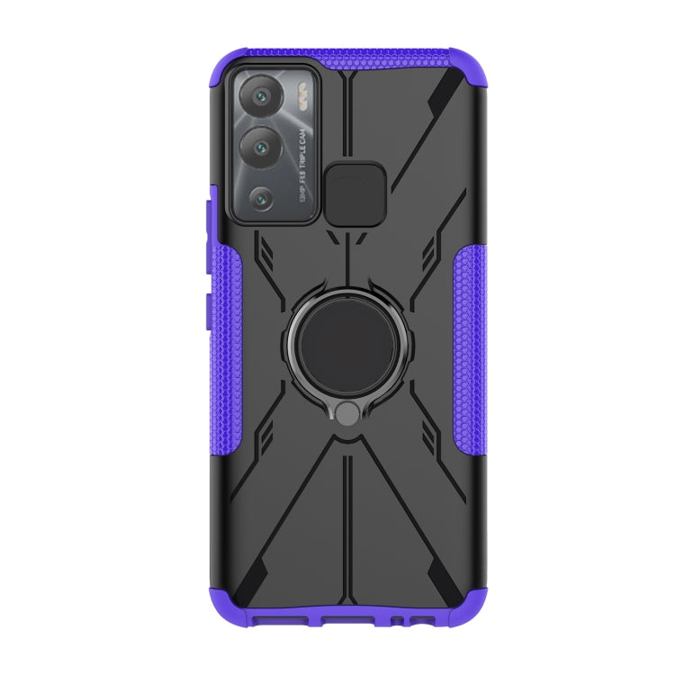 For Infinix Hot 12i Armor Bear Shockproof PC + TPU Phone Case with Ring