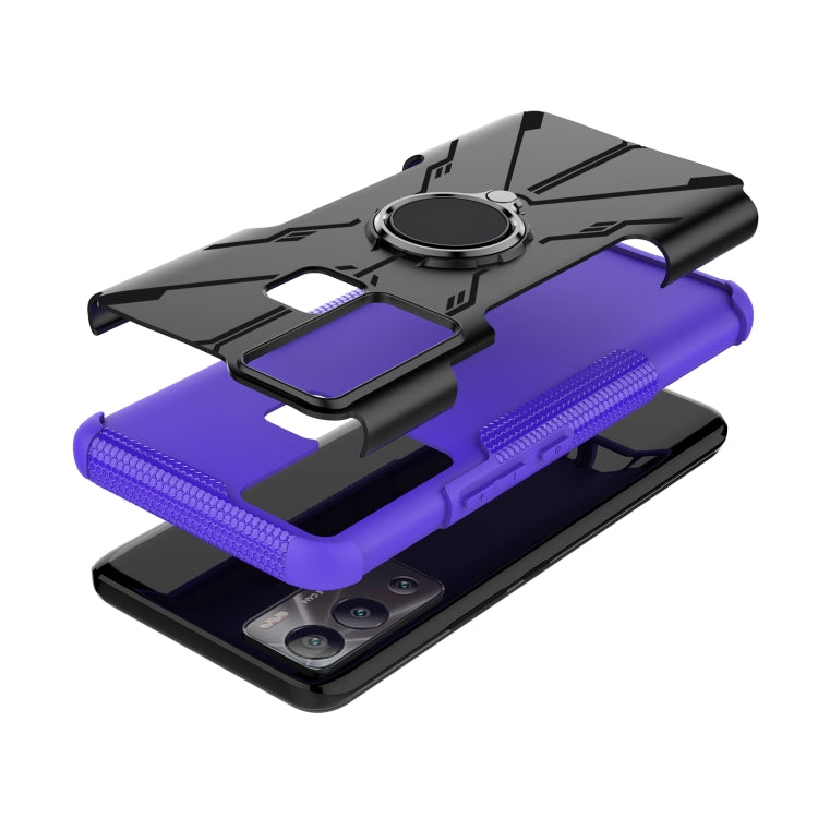For Infinix Hot 12i Armor Bear Shockproof PC + TPU Phone Case with Ring