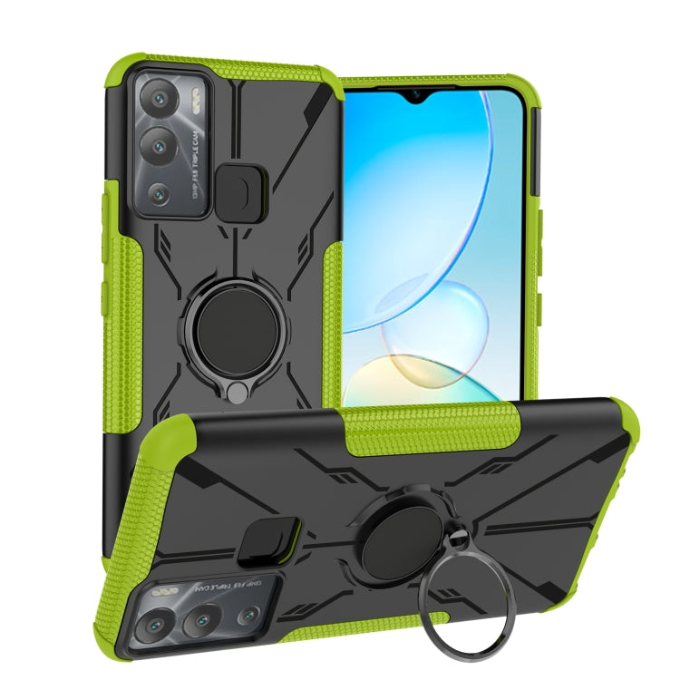 For Infinix Hot 12i Armor Bear Shockproof PC + TPU Phone Case with Ring