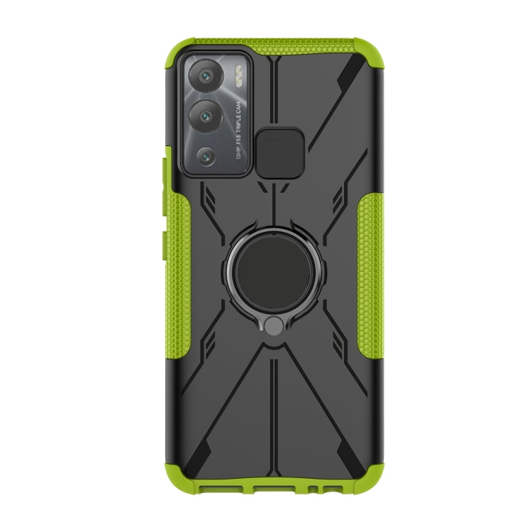 For Infinix Hot 12i Armor Bear Shockproof PC + TPU Phone Case with Ring