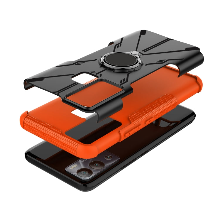 For Infinix Hot 12i Armor Bear Shockproof PC + TPU Phone Case with Ring