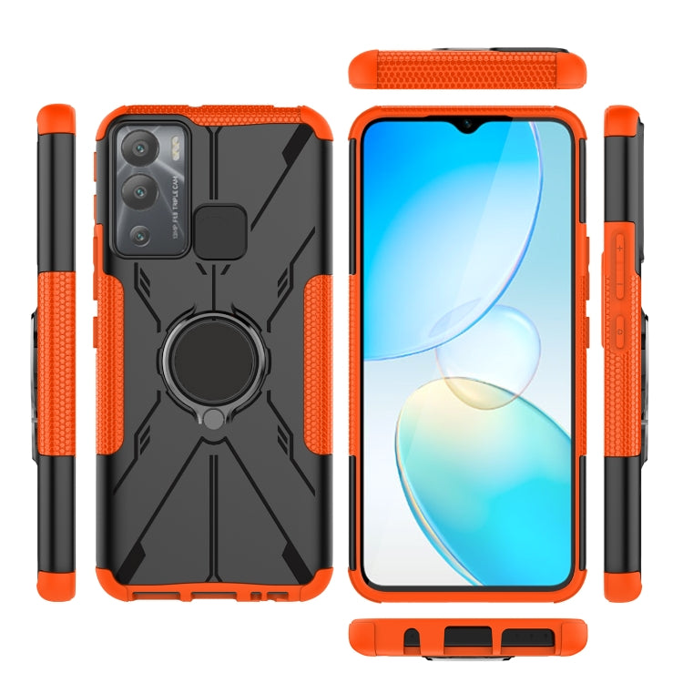 For Infinix Hot 12i Armor Bear Shockproof PC + TPU Phone Case with Ring