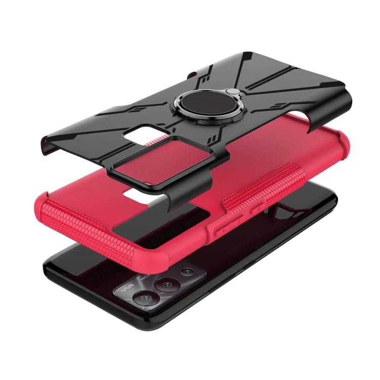 For Infinix Hot 12i Armor Bear Shockproof PC + TPU Phone Case with Ring