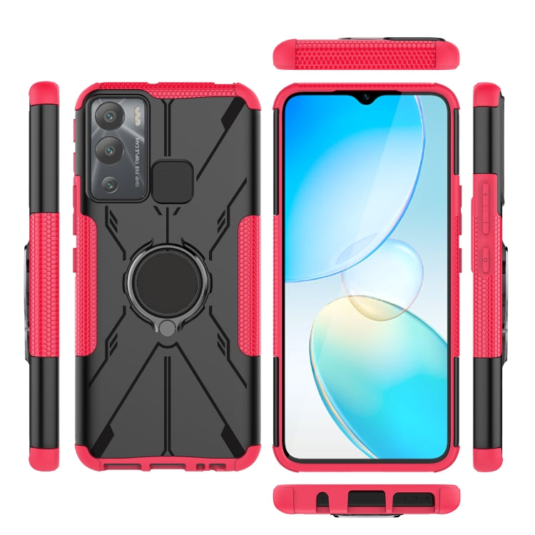 For Infinix Hot 12i Armor Bear Shockproof PC + TPU Phone Case with Ring