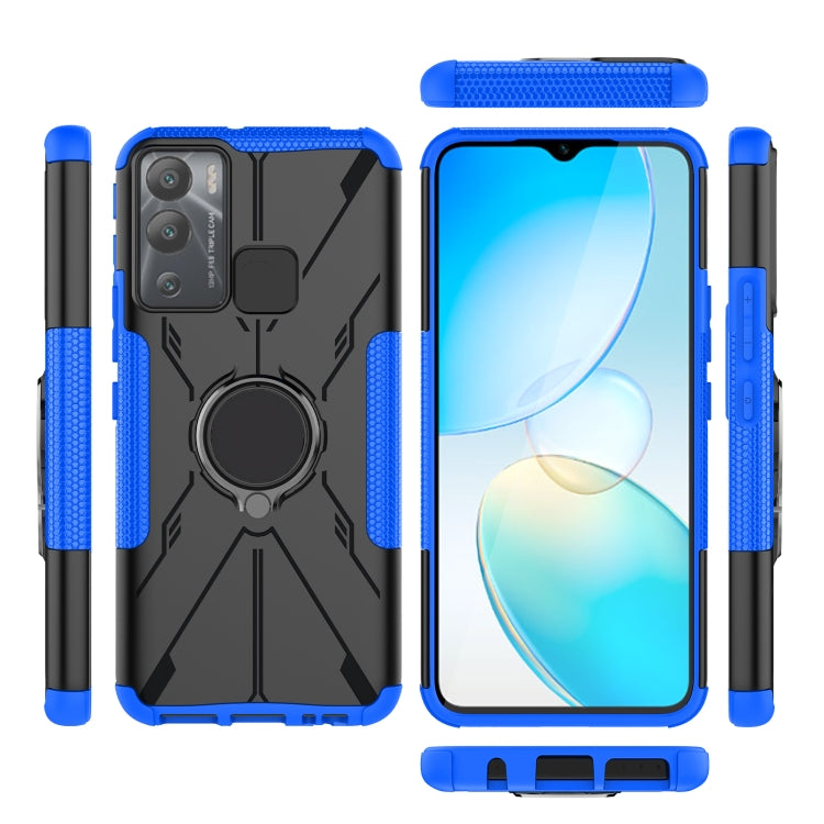 For Infinix Hot 12i Armor Bear Shockproof PC + TPU Phone Case with Ring