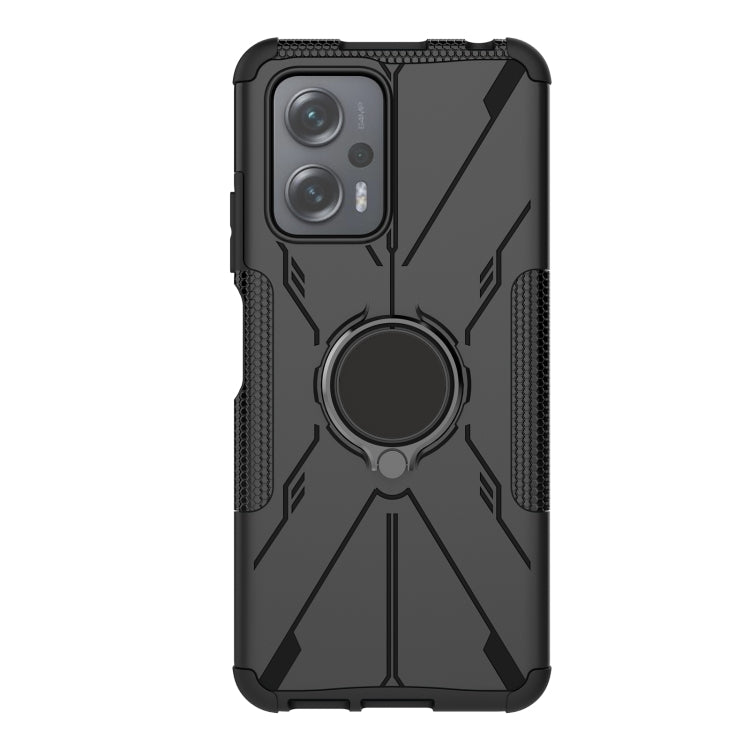 For Xiaomi Redmi Note 11T Pro Armor Bear Shockproof PC + TPU Phone Case with Ring