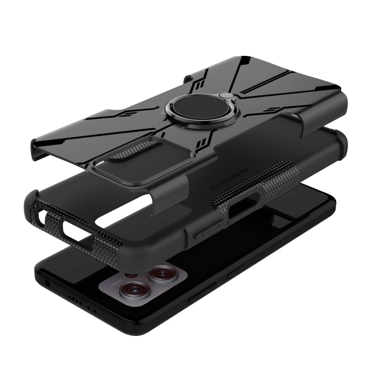 For Xiaomi Redmi Note 11T Pro Armor Bear Shockproof PC + TPU Phone Case with Ring