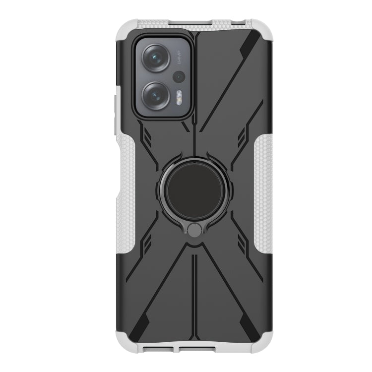For Xiaomi Redmi Note 11T Pro Armor Bear Shockproof PC + TPU Phone Case with Ring