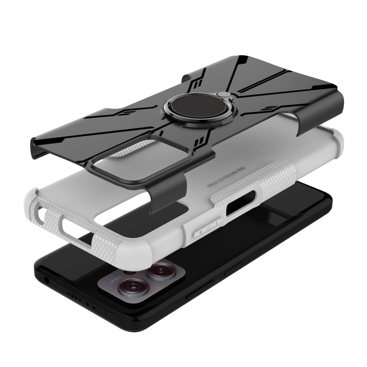 For Xiaomi Redmi Note 11T Pro Armor Bear Shockproof PC + TPU Phone Case with Ring