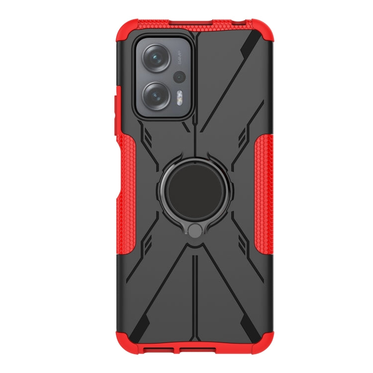 For Xiaomi Redmi Note 11T Pro Armor Bear Shockproof PC + TPU Phone Case with Ring