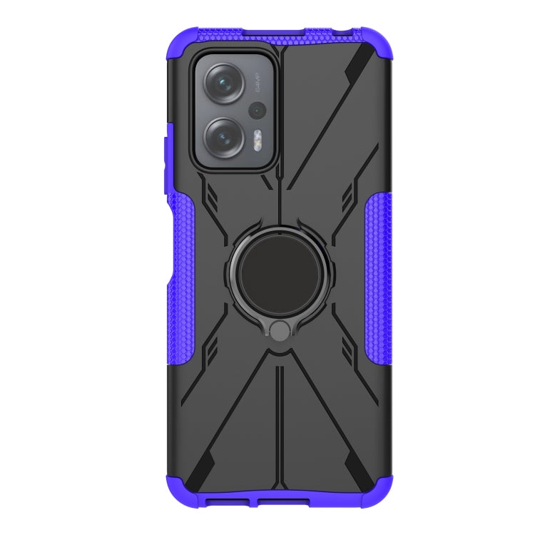 For Xiaomi Redmi Note 11T Pro Armor Bear Shockproof PC + TPU Phone Case with Ring