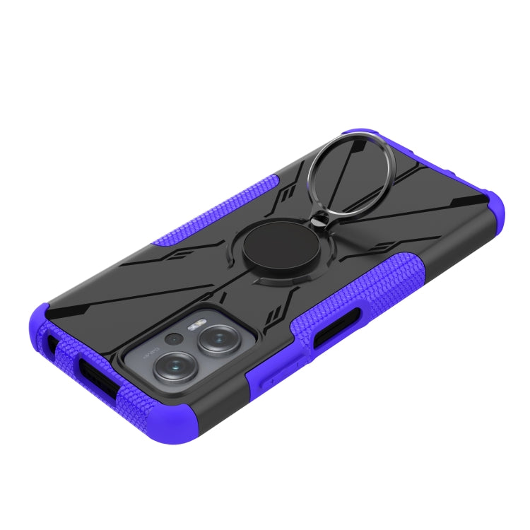 For Xiaomi Redmi Note 11T Pro Armor Bear Shockproof PC + TPU Phone Case with Ring