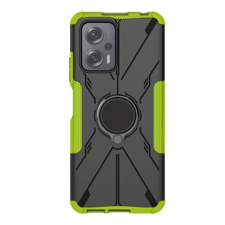 For Xiaomi Redmi Note 11T Pro Armor Bear Shockproof PC + TPU Phone Case with Ring