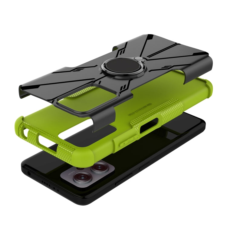 For Xiaomi Redmi Note 11T Pro Armor Bear Shockproof PC + TPU Phone Case with Ring