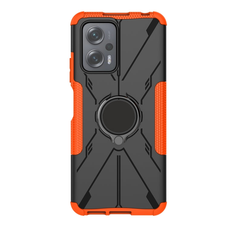 For Xiaomi Redmi Note 11T Pro Armor Bear Shockproof PC + TPU Phone Case with Ring