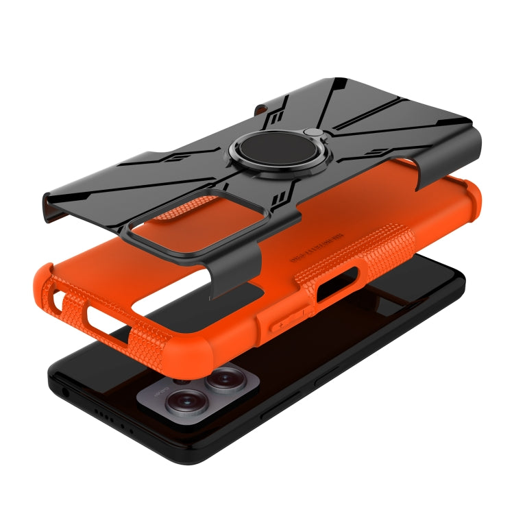 For Xiaomi Redmi Note 11T Pro Armor Bear Shockproof PC + TPU Phone Case with Ring