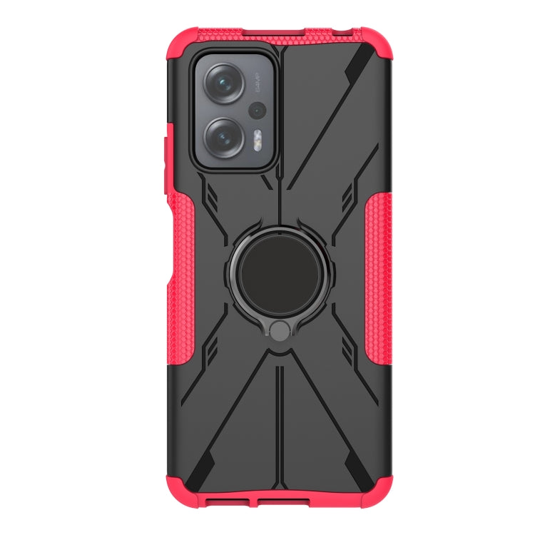 For Xiaomi Redmi Note 11T Pro Armor Bear Shockproof PC + TPU Phone Case with Ring