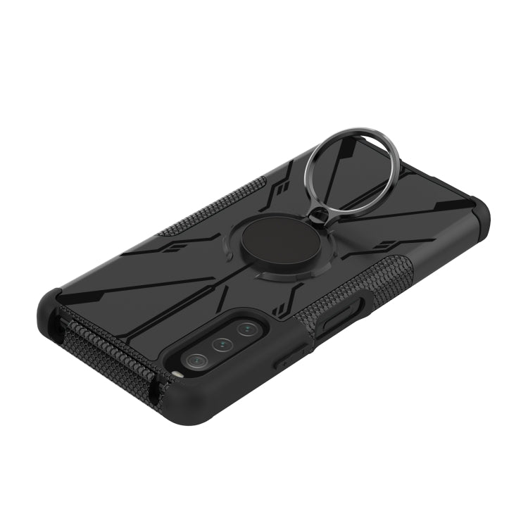For Sony Xperia 10 IV Armor Bear Shockproof PC + TPU Phone Case with Ring