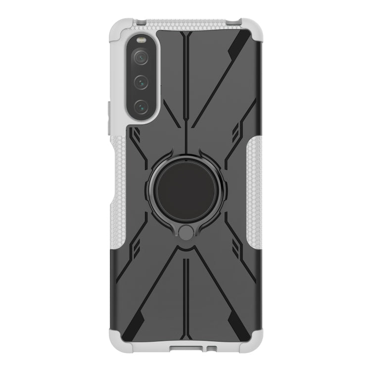 For Sony Xperia 10 IV Armor Bear Shockproof PC + TPU Phone Case with Ring