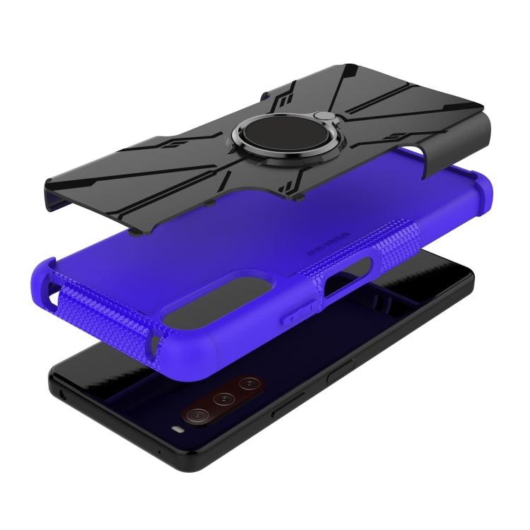 For Sony Xperia 10 IV Armor Bear Shockproof PC + TPU Phone Case with Ring