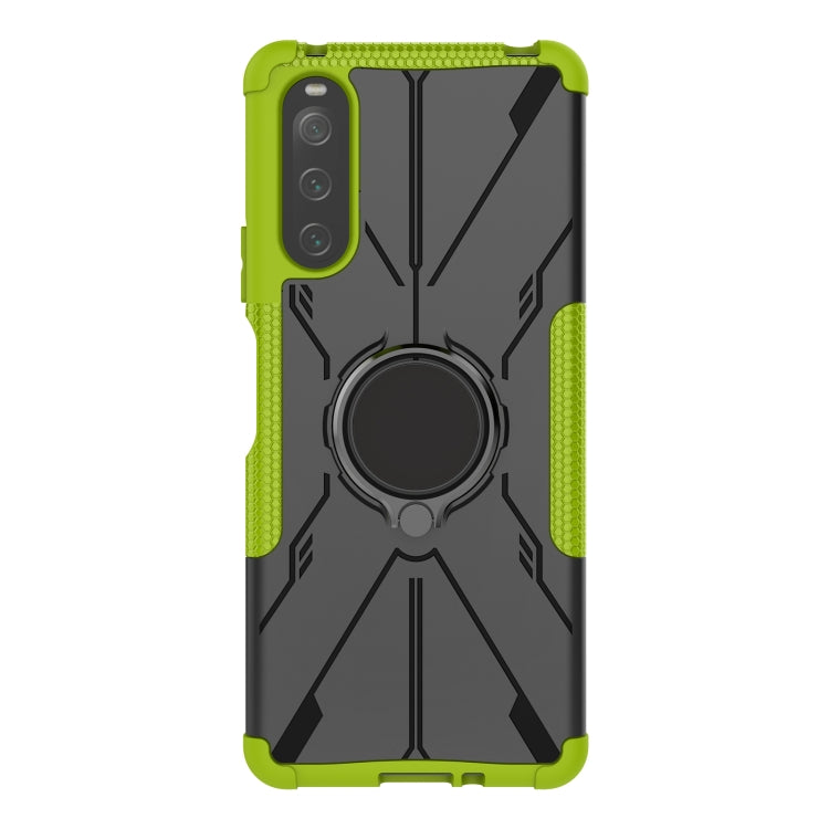 For Sony Xperia 10 IV Armor Bear Shockproof PC + TPU Phone Case with Ring