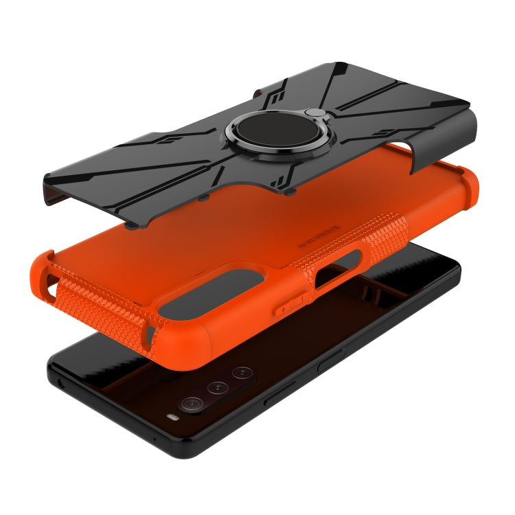 For Sony Xperia 10 IV Armor Bear Shockproof PC + TPU Phone Case with Ring