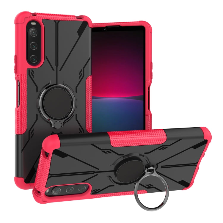 For Sony Xperia 10 IV Armor Bear Shockproof PC + TPU Phone Case with Ring