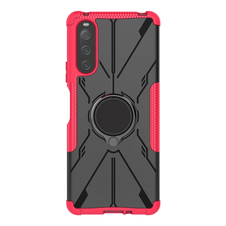 For Sony Xperia 10 IV Armor Bear Shockproof PC + TPU Phone Case with Ring